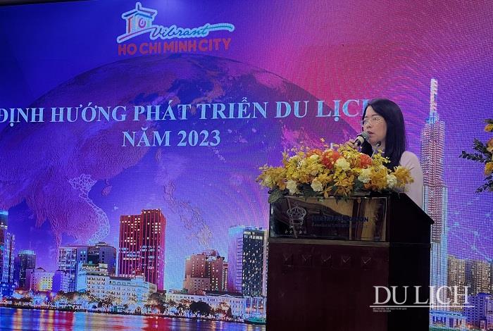Giám đốc Sở Du lịch TP. Hồ Chí Minh Nguyễn Thị Ánh Hoa, phát biểu tiếp thu các ý kiến tại hội nghị.